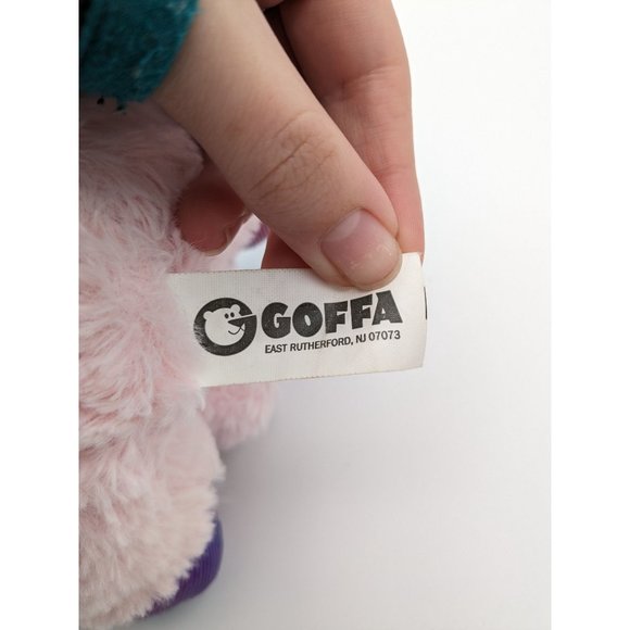 Goffa Unicorn Horse 8" Plush Pink Glitter Horn, eyes and feet - Picture 2 of 3